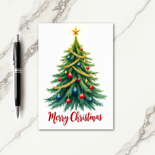 Painterly Tree Christmas Card