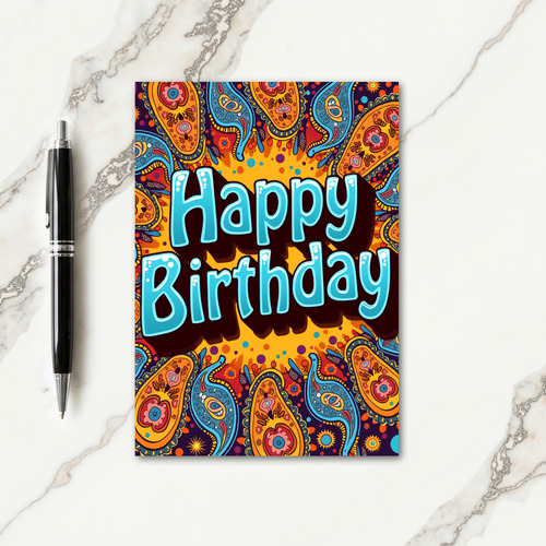 Paisley Pattern Birthday Card