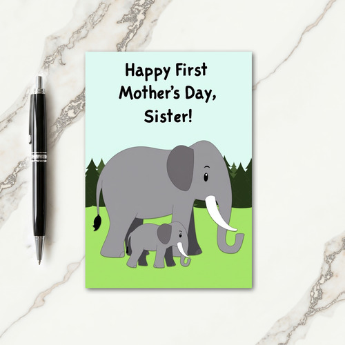 Pale Blue Elephant Card