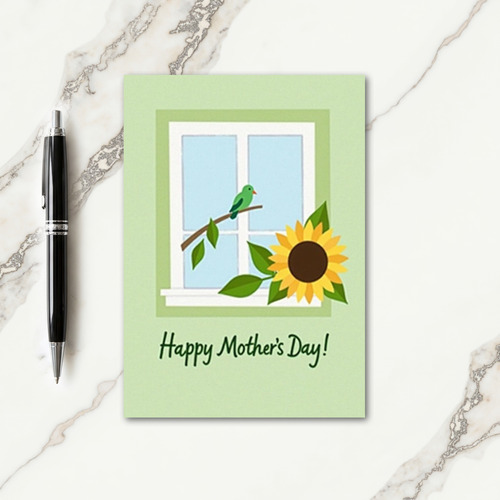 Pale Green Spring Window Card