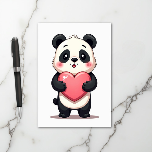 Panda Hugs Heart Card