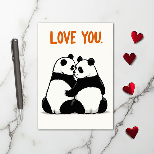Panda Hugs Love You Card