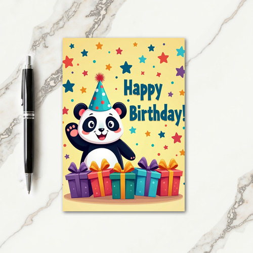 Panda Party Birthday Card