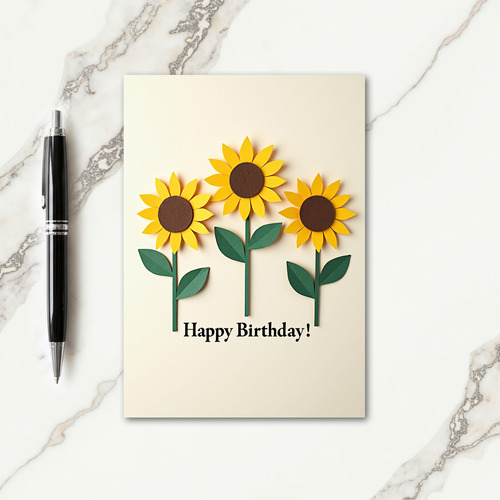 Paper Blossom Birthday Card