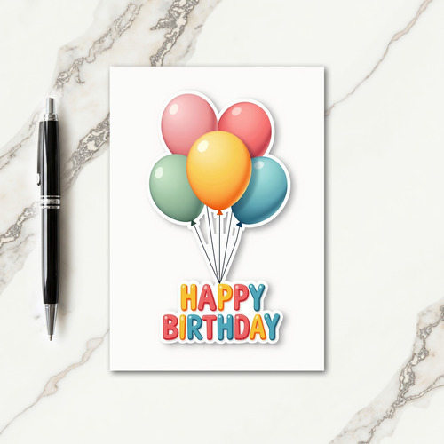 Paper Cut Balloon Birthday Card