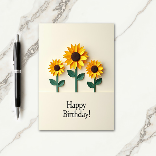 Paper Cut Blossom Birthday Card