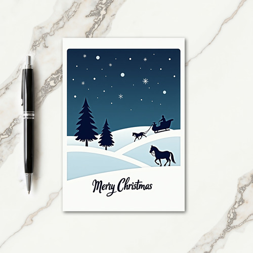 Paper Cut Christmas Sleigh Card