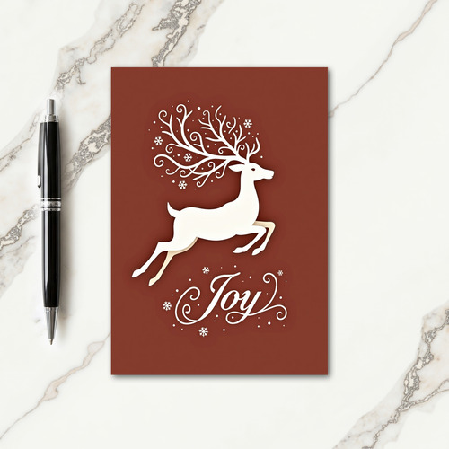 Paper Cut Deer Christmas Card