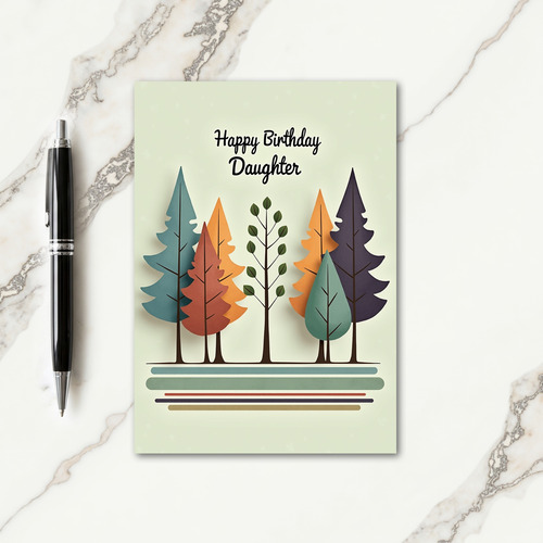 Paper Cut Forest Birthday Card