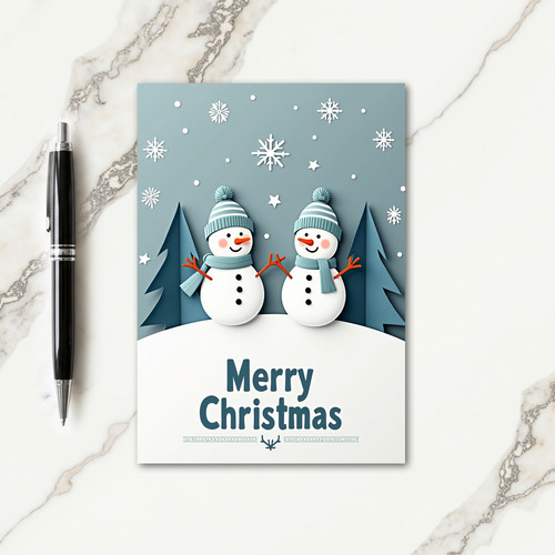 Paper Cut Snow Friends Card