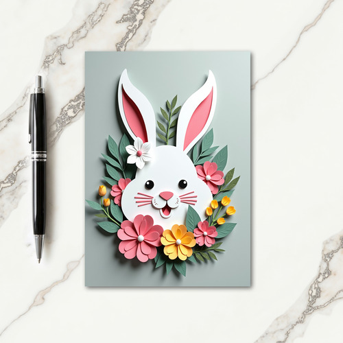 Paper Rabbit Springtime Card