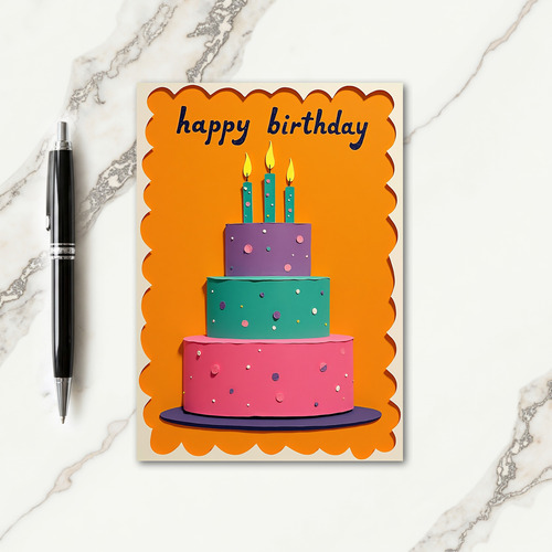 Papercut Cake Birthday Card