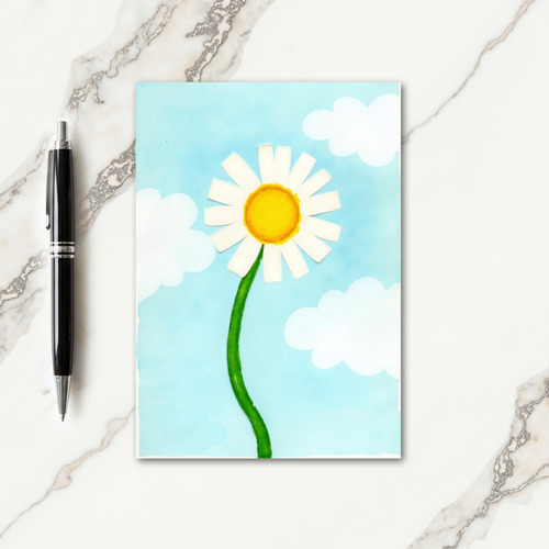 Papercut Flower Sky Scene Card
