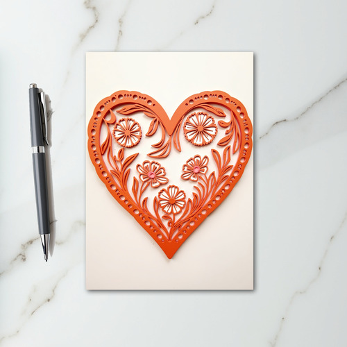 Papercut Heart Flower Card
