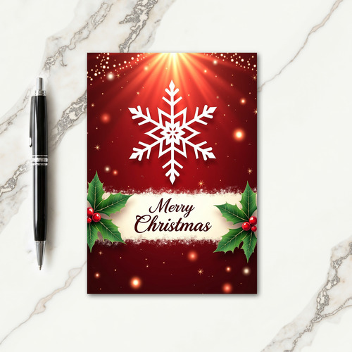 Papercut Snowflake Christmas Card