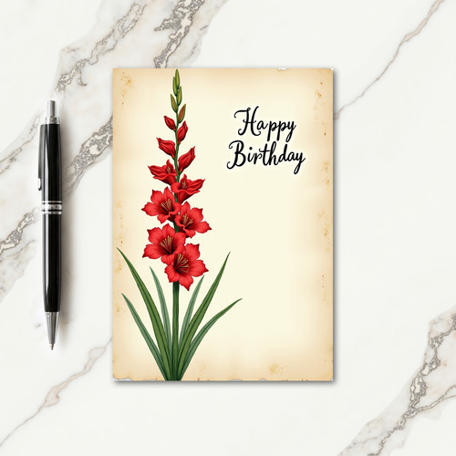 Parchment Bloom Birthday Card