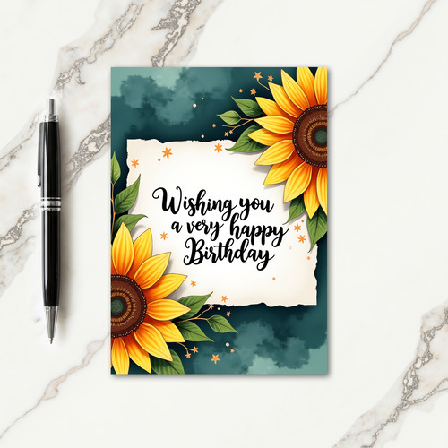 Parchment Floral Birthday Card