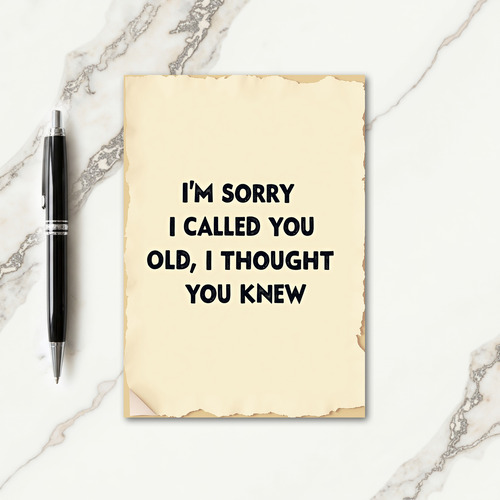 Parchment Humor Birthday Card