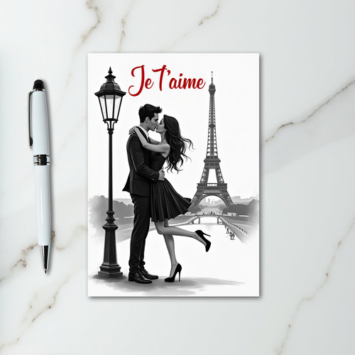 Parisian Romance Love Card