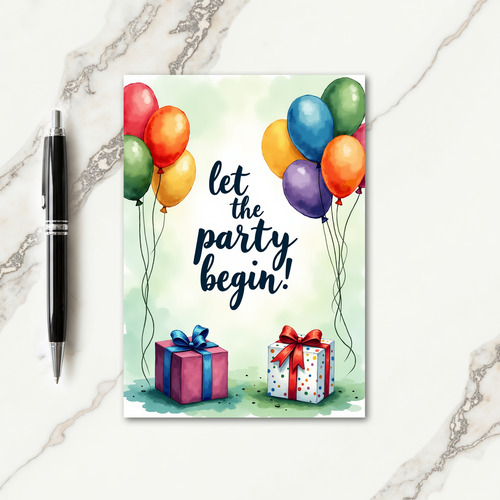 Party Balloon Birthday Card