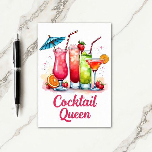 Party Birthday Cocktails Card