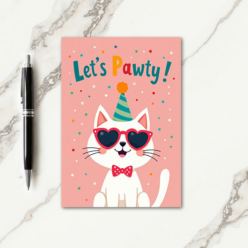 Party Cat Confetti Birthday Card
