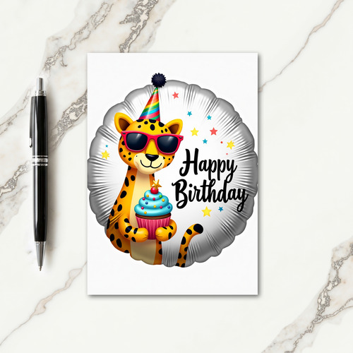 Party Cat Cupcake Birthday Card