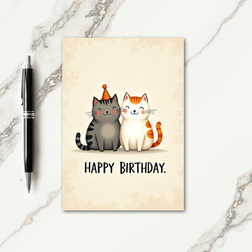 Party Cat Illustration Card