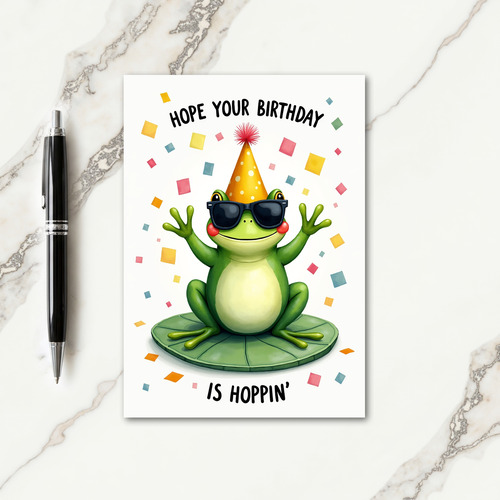 Party Frog Birthday Card