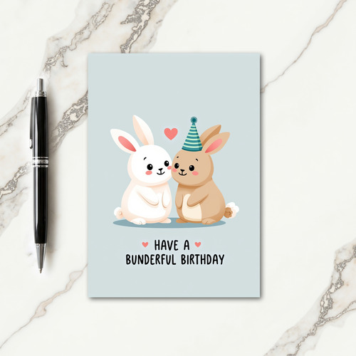 Party Hat Bunnies Card