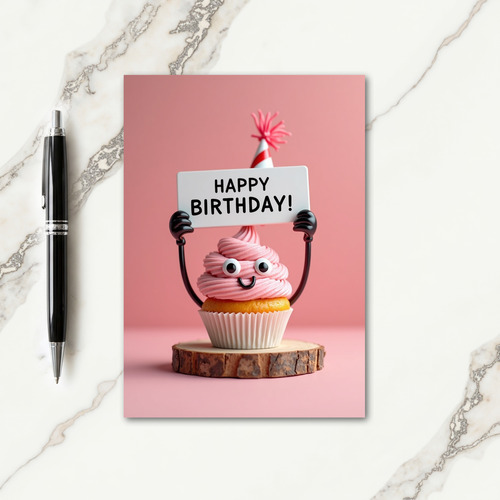 Party Hat Cake Birthday Card