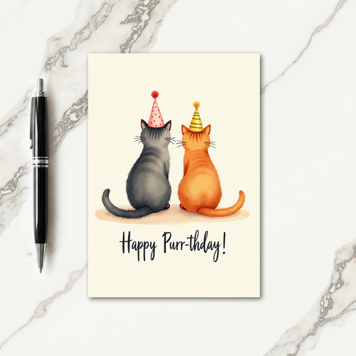 Party Hat Cats Birthday Card