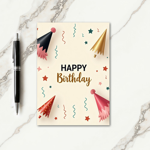 Party Hat Design Birthday Card