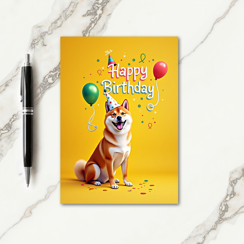 Party Hat Dog Birthday Card