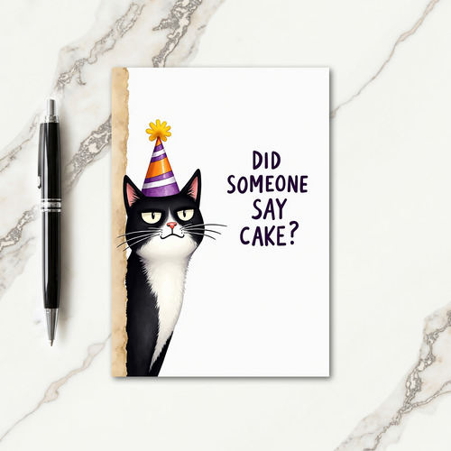 Party Hat Feline Celebration Card