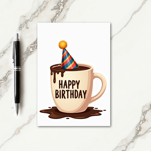 Party Hat Mug Birthday Card