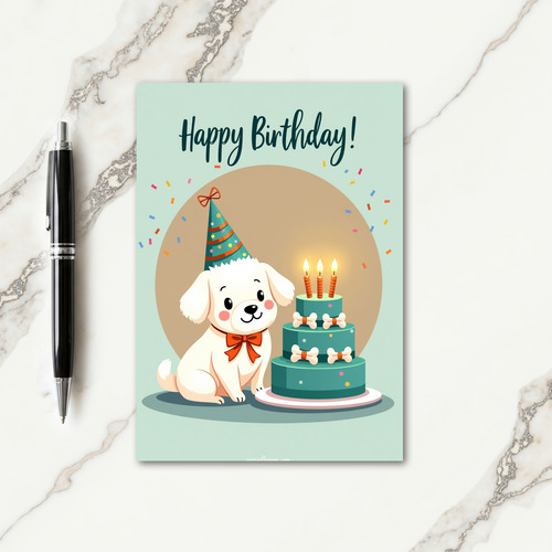 Party Pup Cake Art Card