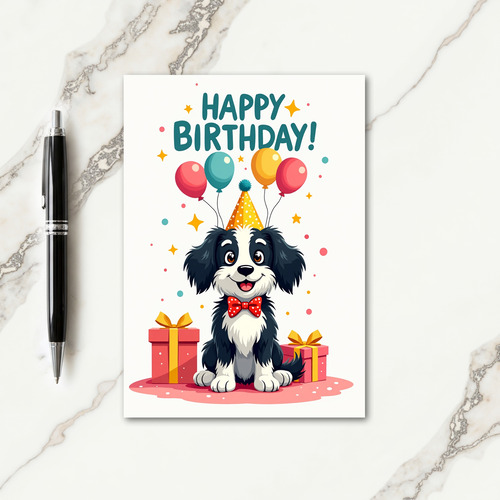 Party Puppy Illustration Card