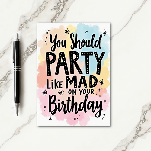 Party Typography Birthday Card