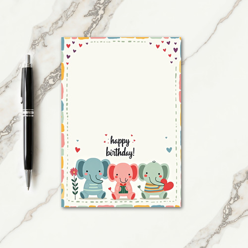 Pastel Animal Birthday Card