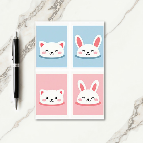 Pastel Animal Grid Portrait Card