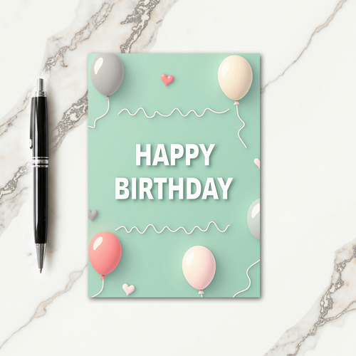 Pastel Balloon Birthday Card