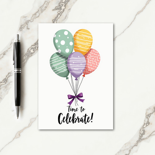 Pastel Balloon Cluster Birthday Card