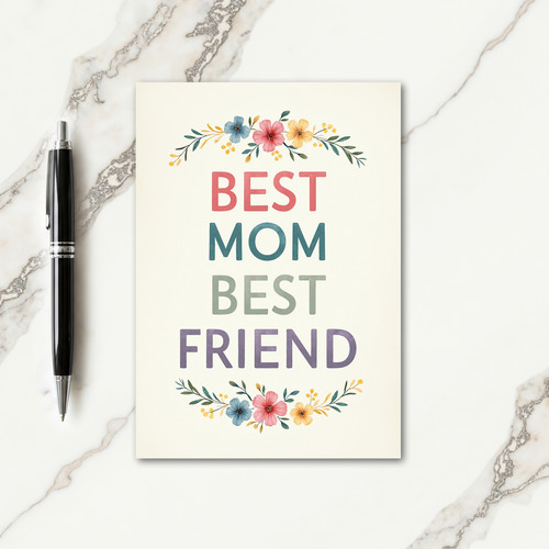 Pastel Best Mom Best Friend Card
