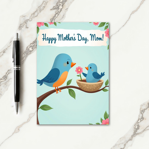 Pastel Birds Love Scene Card