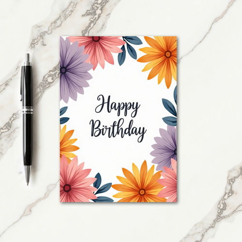 Pastel Birthday Bloom Art Card