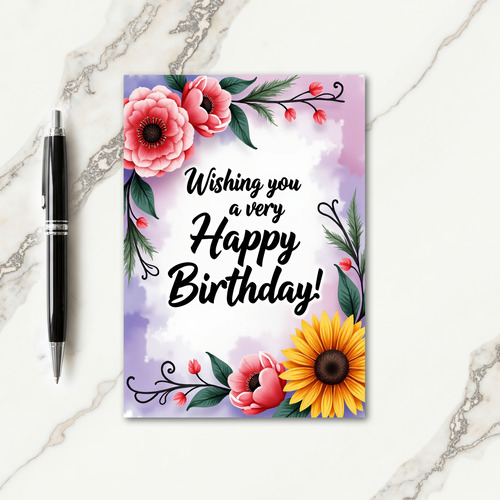 Pastel Birthday Bloom Card