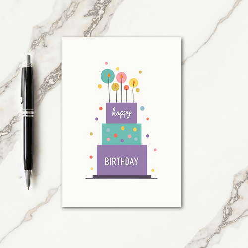 Pastel Birthday Cake Card