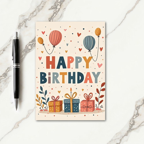 Pastel Birthday Confetti Card
