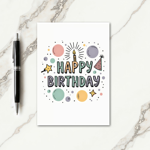 Pastel Birthday Graphic Card